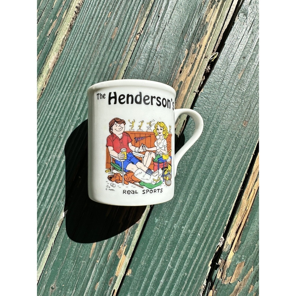 Hendersons‎ Papel 1976 The Henderson's Ceramic Coffee Cup Real  Sports Vintage